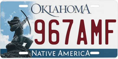 OK license plate 967AMF