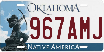 OK license plate 967AMJ