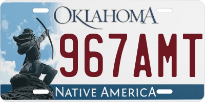 OK license plate 967AMT