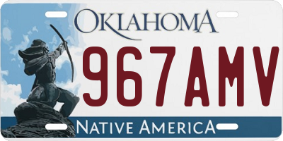 OK license plate 967AMV