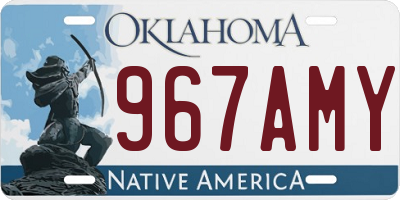 OK license plate 967AMY