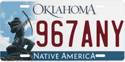 OK license plate 967ANY