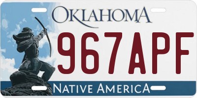 OK license plate 967APF