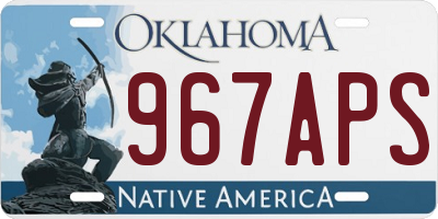 OK license plate 967APS