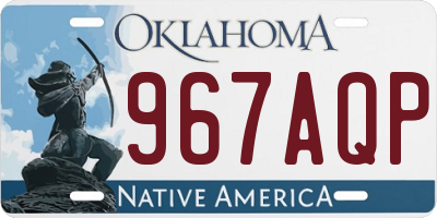 OK license plate 967AQP