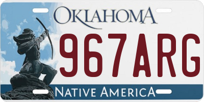 OK license plate 967ARG