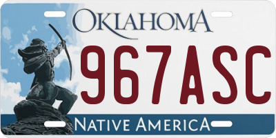 OK license plate 967ASC