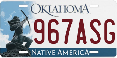 OK license plate 967ASG