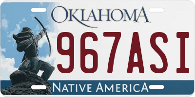 OK license plate 967ASI
