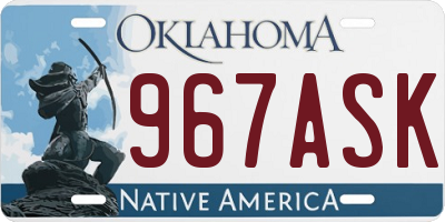 OK license plate 967ASK