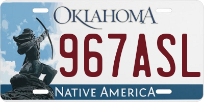 OK license plate 967ASL