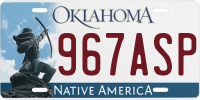 OK license plate 967ASP