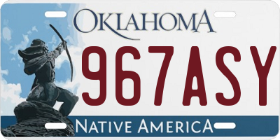 OK license plate 967ASY