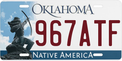 OK license plate 967ATF