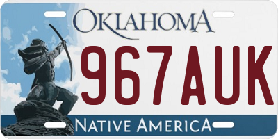 OK license plate 967AUK