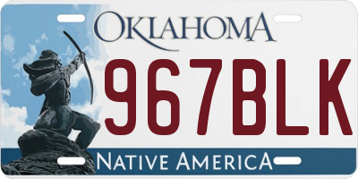 OK license plate 967BLK