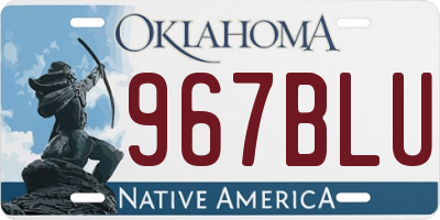 OK license plate 967BLU