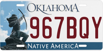 OK license plate 967BQY