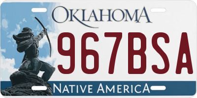 OK license plate 967BSA