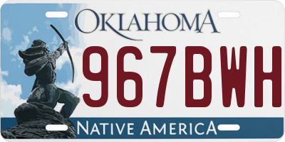 OK license plate 967BWH