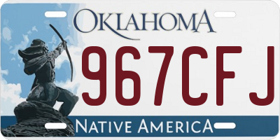 OK license plate 967CFJ
