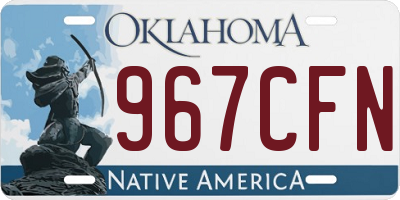 OK license plate 967CFN