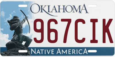 OK license plate 967CIK