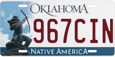 OK license plate 967CIN
