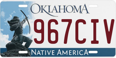 OK license plate 967CIV