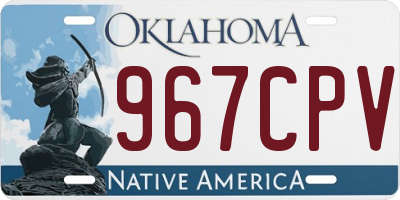 OK license plate 967CPV