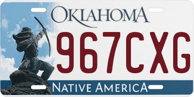 OK license plate 967CXG