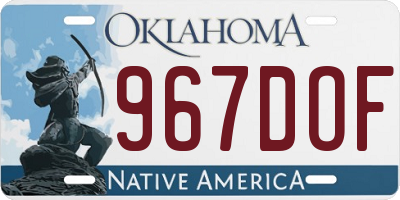 OK license plate 967DOF