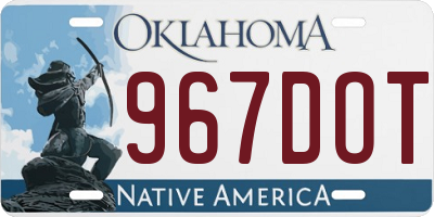 OK license plate 967DOT