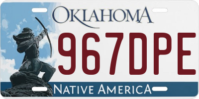OK license plate 967DPE