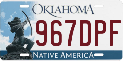 OK license plate 967DPF