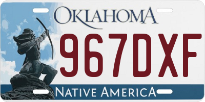 OK license plate 967DXF