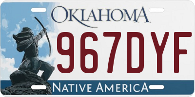 OK license plate 967DYF