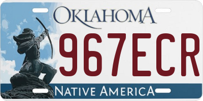 OK license plate 967ECR