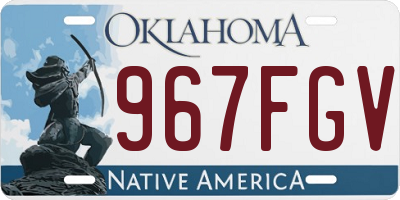 OK license plate 967FGV