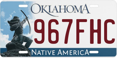 OK license plate 967FHC