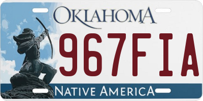 OK license plate 967FIA