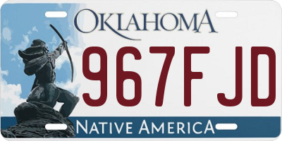 OK license plate 967FJD