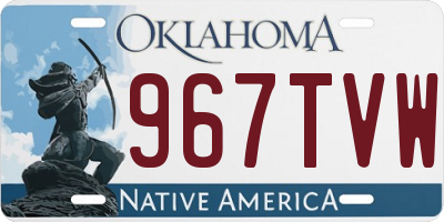 OK license plate 967TVW