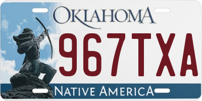OK license plate 967TXA