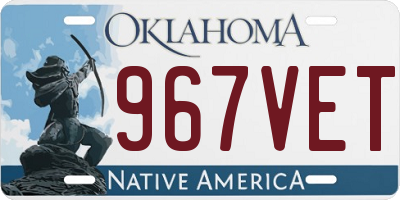 OK license plate 967VET