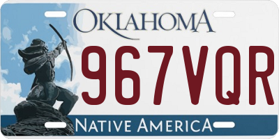 OK license plate 967VQR