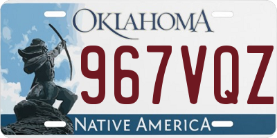 OK license plate 967VQZ