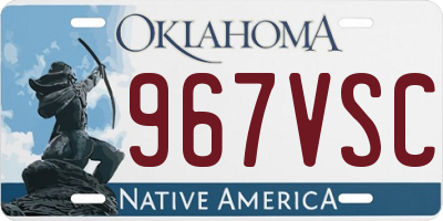 OK license plate 967VSC