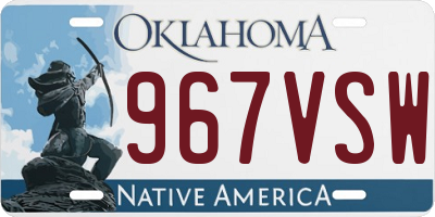 OK license plate 967VSW