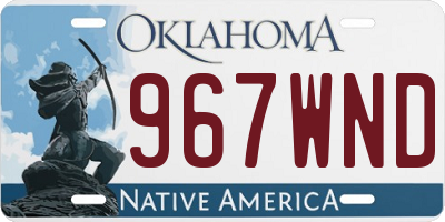 OK license plate 967WND